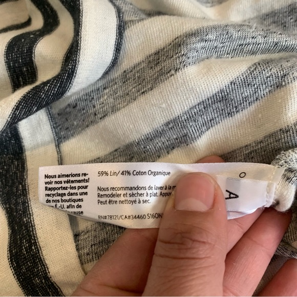 Eileen Fisher Striped linen cotton  Tunic blouse 3/4 sleeves M rn 78121 ca 34460 - Picture 5 of 8